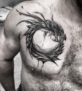 dragon-chest-tattoo-by-ineepine