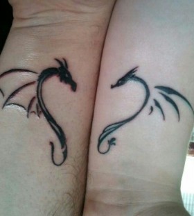dragon couple tattoo