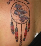 Dreamcatcher and Dolphins Tattoo Design