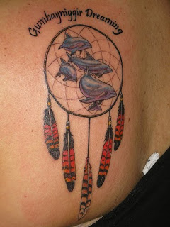 Dreamcatcher and Dolphins Tattoo Design