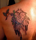 Awesome Dreamcatcher Tattoo Designs Ideas on Back for Girls