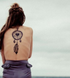 Huge Dreamcatcher Tattoos Design on Back fro Girls