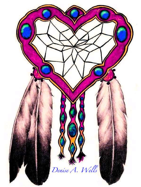 Dreamcatcher And Eagle Feathers Tattoo Design by Denise