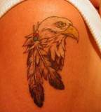 Cool Eagle Feather Tattoo Design for Men