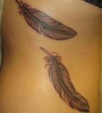 Eagle Feather Tattoos on Hip for Women