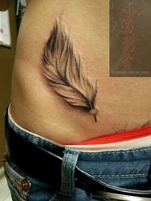 Feather Tattoo Design Unisex – Hip Tattoo