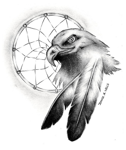 Art Of Native America Eagles and Eagle’s Feathers Tattoo Design