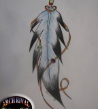 Native Indian Eagle Feather for Covering Up Old Tattoos