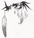 Tribal-Eagle Feather Tattoo Design by Syrazel (Deviantart)