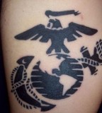 Black Eagle Globe And Anchor Tattoo