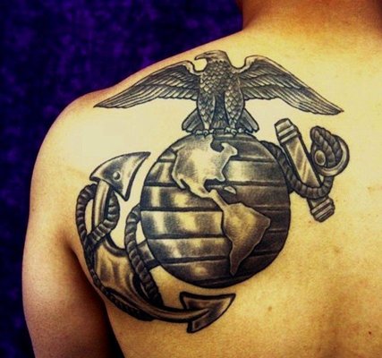 Da Weis Marine Corps Eagle Globe And Anchor Emblem Tattoo