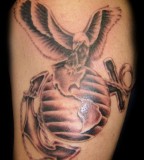 Eagle Globe And Anchor Ooorraah Unhealed Tattoo