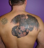 Awesome Eagle Globe And Anchor Tattoo on Back