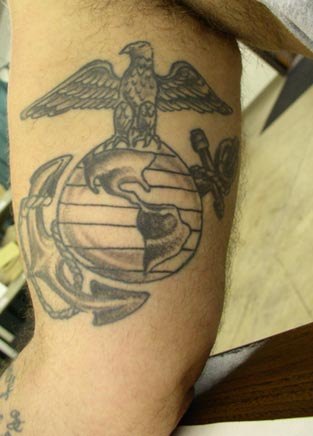 Eagle Globe And Anchor Tattoo Marine Corps on Half Sleeve
