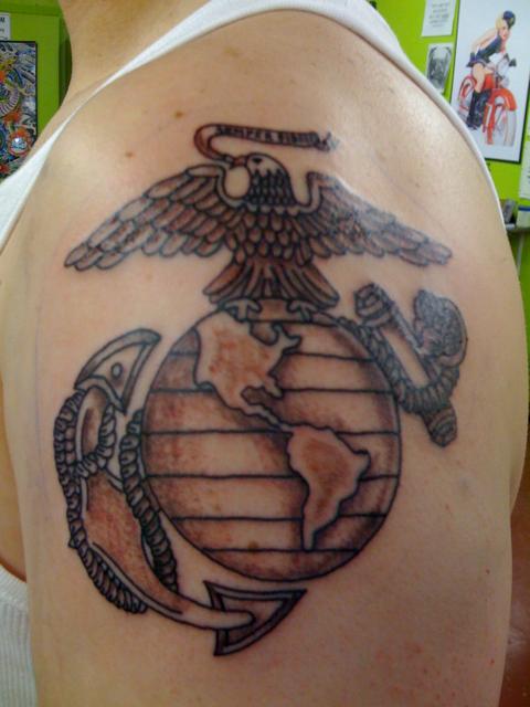 Eagle Globe And Anchor US Marines Emblem Tattoo