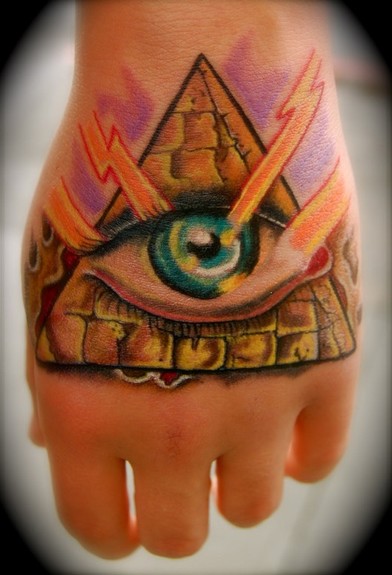 Awesome 3D Egyptian Eye Tattoo Designs on Hand
