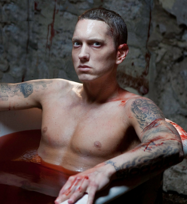 Cool Eminem Bloody Tattoos in Video Clip