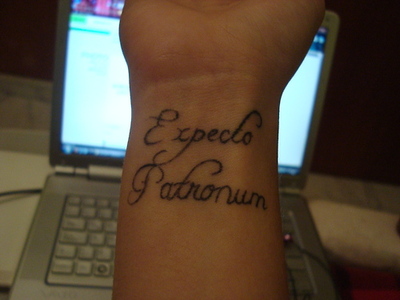 Wrist Minimalist Harry Potter Spell Expecto Patronum Tattoo