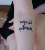 Cute Expecto Patronum Harry Potter Spell Tattoo Design for Girls