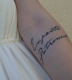 Cute Cursive writing of Expecto Patronum Spell on inner Lower Arm