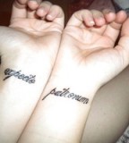 Cool Couple Expecto Patronum Tattoos on Wrist for Girls