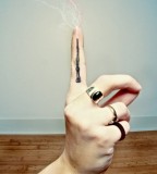 Cool Magic Stick Tattoo on Side Pointer Finger