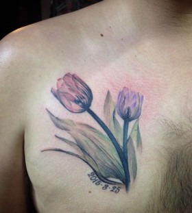 faded watercolor flower tattoo