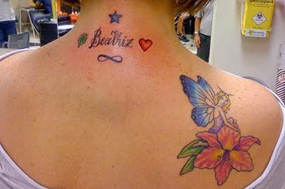 Bright Colorful Fairy Shaped Tattoo Design Pic