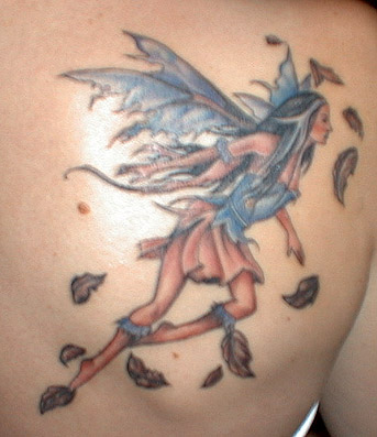 Awesome Fairy Shaped Tattoo Design Photo