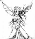 Wonderful Fairy Cartoon Character Tattoo Design Sketch