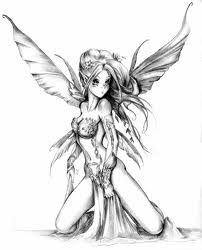 Wonderful Fairy Cartoon Character Tattoo Design Sketch