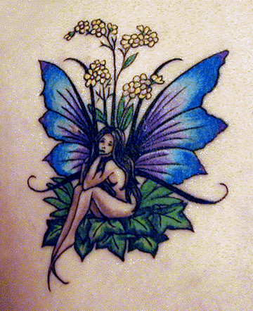 Bright Fairy Shaped Tattoo Design Picture