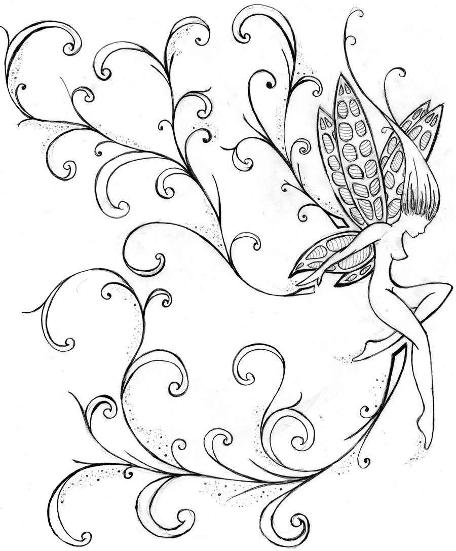 Small Fairy Tattoo Meaning Design Sketch