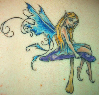 Sweet Tinkerbell Fairy Shaped Tattoo Design