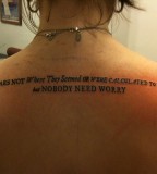 Upper Back Tattoo Quote Of Faith