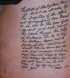 Famous Bibble Verse Rib-cage Lettering Tattoo - Spelling Fail