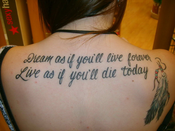 “Dream & Live” Quote Tattoos Design for Women