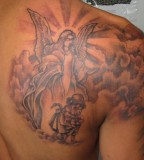 Nice Shoulder-blade Angel Tattoo Design for Men - Angel Tattoos