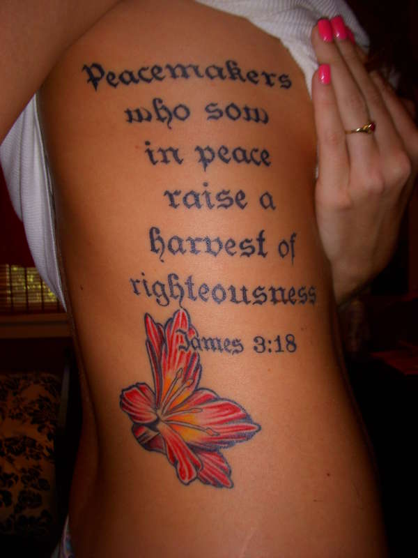 Beautiful Bible Verses Tattoos Design from “James 3:18” – Tattoos for Women