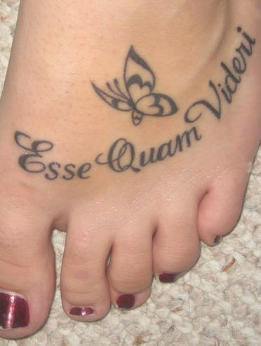 Inspiring Latin Quote Tattoos For Girls Feet