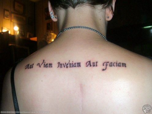 Girls Upper Back Tattoo Ideas About Latin Words