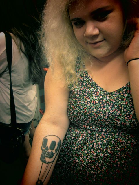 Cute Fat Girl with Skull Tattoos