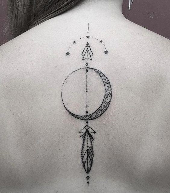 feather, arrow, moon