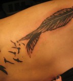 Awesome Birds Black Feather Feather Tattoo Inspiration
