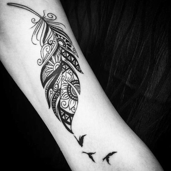 feather tribal tattoo