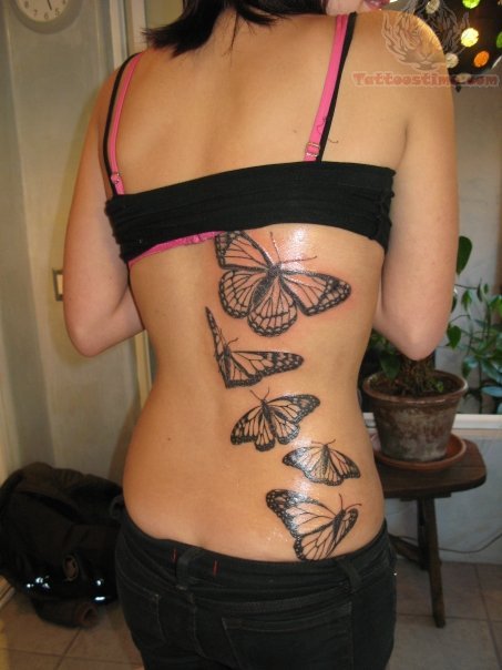 Feminine Butterflies Back Tattoos Designs for Women (NSFW)