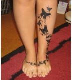 Feminine Butterflies Tattoo Design on Legs - Feminine Tattoos for Women