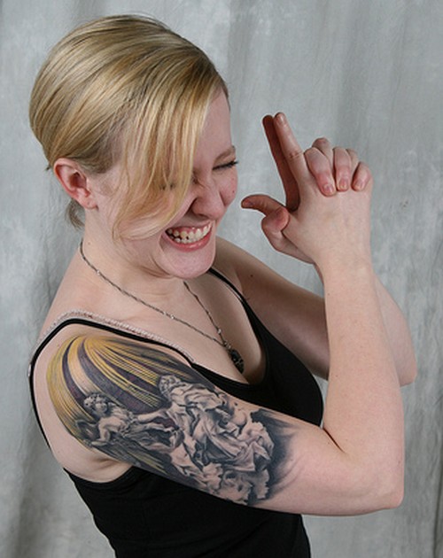 Beautiful Half-Sleeve Angel Tattoo Designs for Women