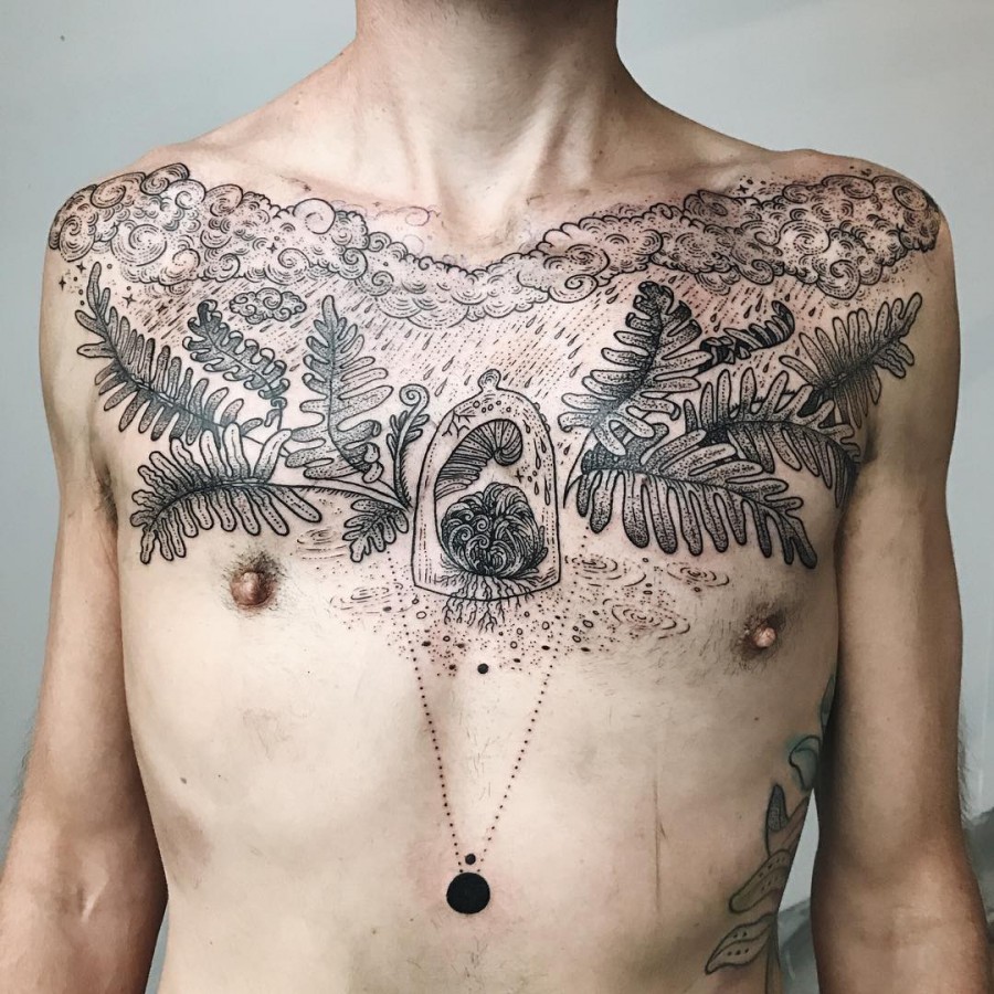 fern-chest-tattoo-by-freeorgy