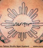 Tribal Sun Philippine Tattoo Baybayin Backpiece